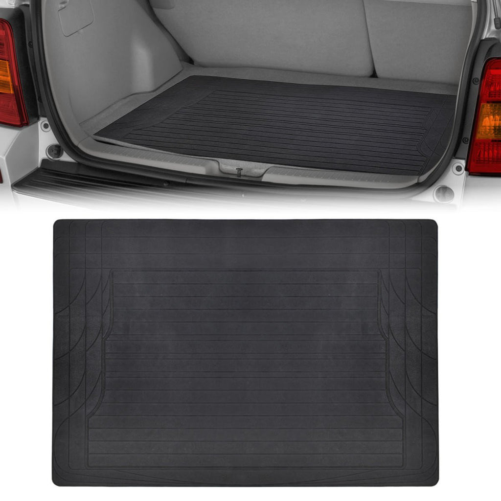 Motor Trend Heavy Duty Utility Cargo Liner Floor Mats for Car Truck SUV, Universal Trimmable to Fit, Foldable, Cargo & Trunk All Weather Protection, Black (MT-786-BK)