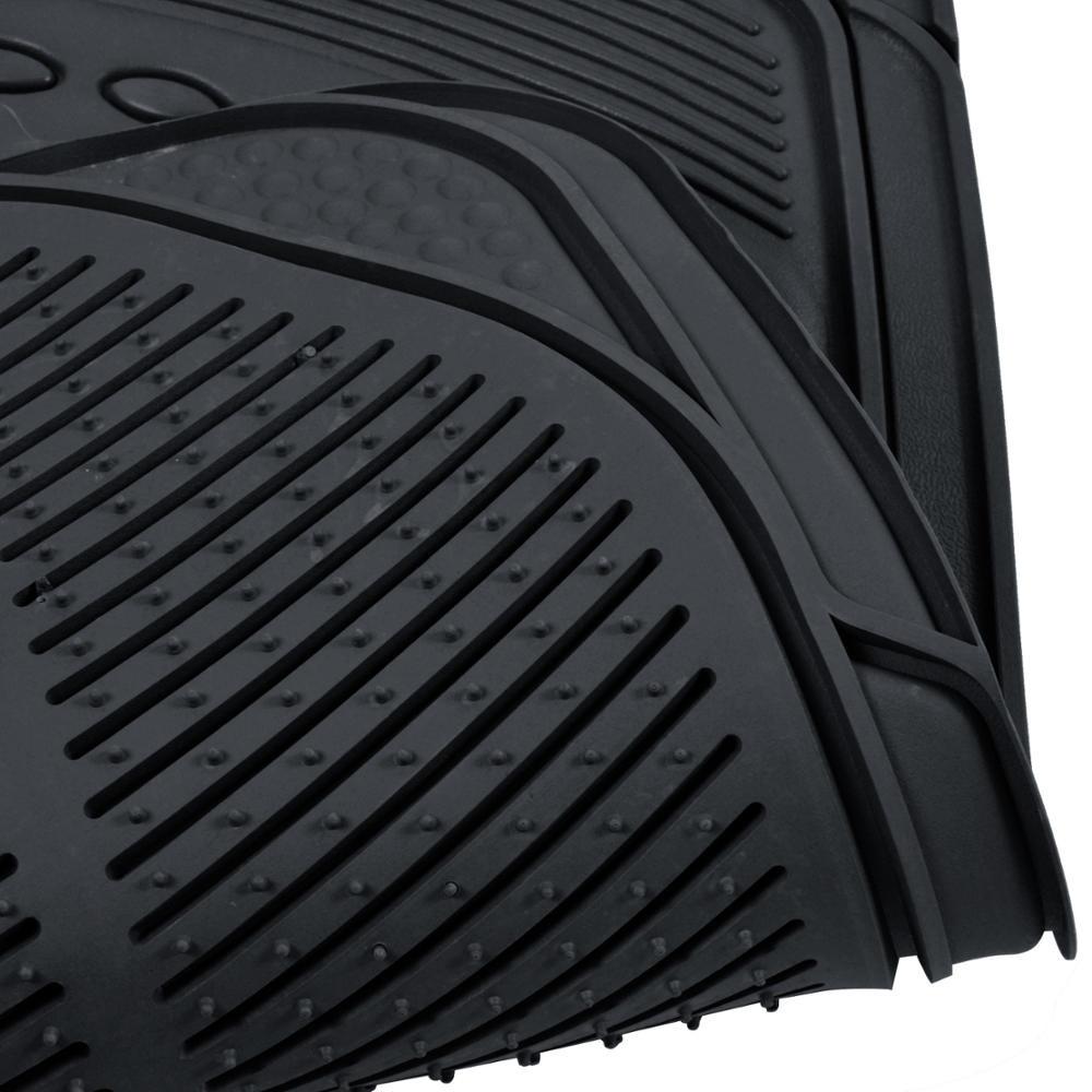 Motor Trend FlexTough Rubber Floor Mats for Car & SUV - 100% Odorless & All Weather Heavy Duty (Black)