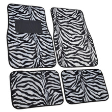 Load image into Gallery viewer, BDK Animal Print Zebra Fur Carpet Floor Mats 4 Piece Front &amp; Rear