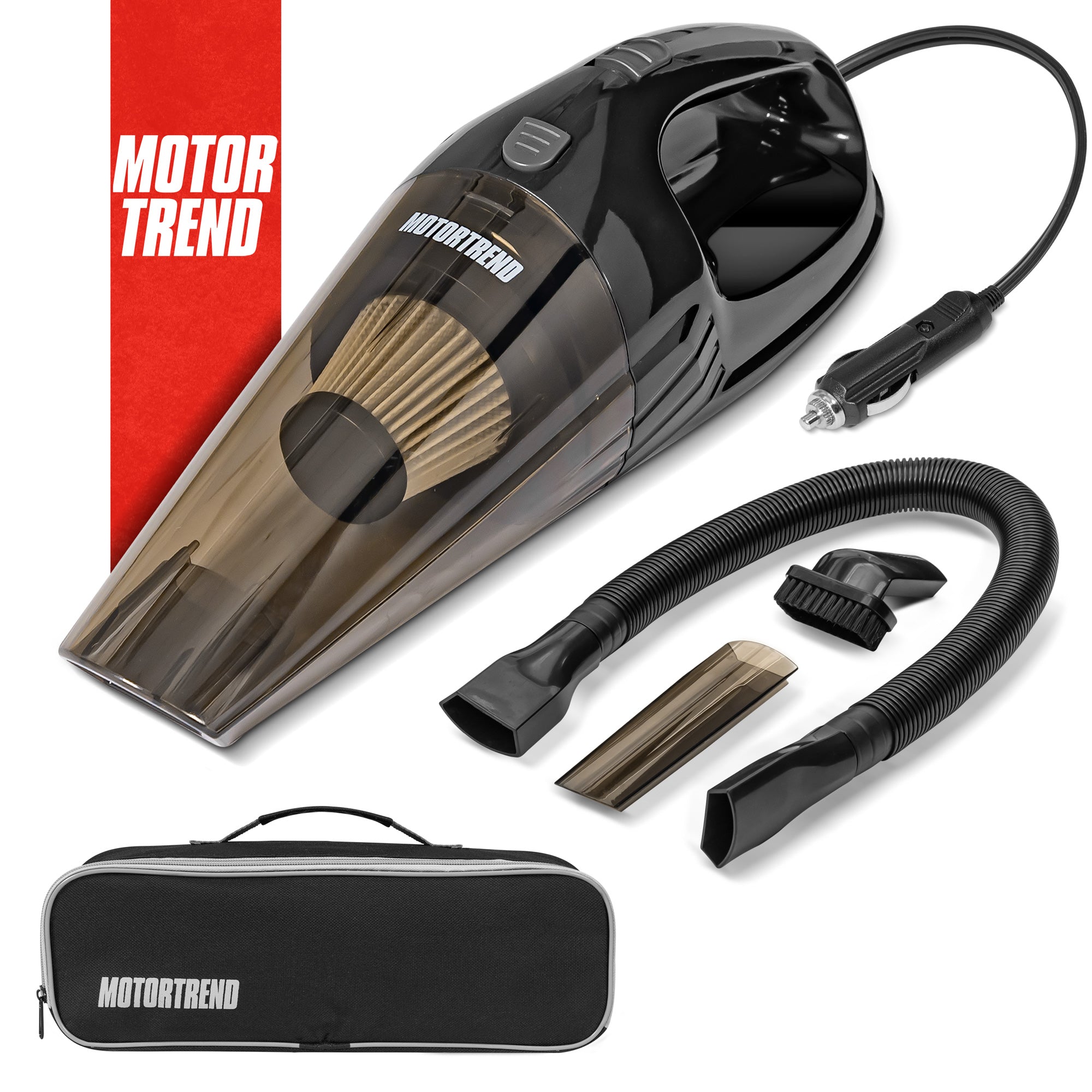 Lightweight & Portable Handheld Car Vacuum Cleaner Interior Cleaning Wet or Dry Mess Includes 3 Accessories + Filter & Carrying Bag Powerful Suction 15 Ft Extra Long Cord