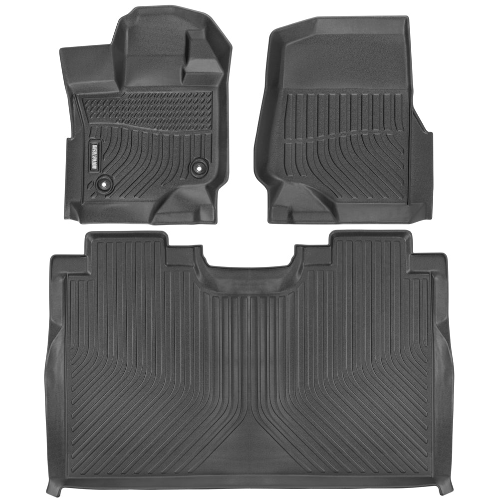 Motor Trend WeatherGuard Floor Liners for Ford F-150 SuperCrew Cab 2015 to 2022, Front & 2nd Row 3D Custom Fit F150 Floor Mats for Trucks, Ford F150 Accessories