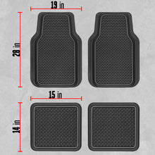 Load image into Gallery viewer, Motor Trend Houndstooth Design Rubber Car Floor Mats for Autos SUV Truck &amp; Van - All-Weather Waterproof Protection Front &amp; Rear Liners, Trim To Fit Most Vehicles