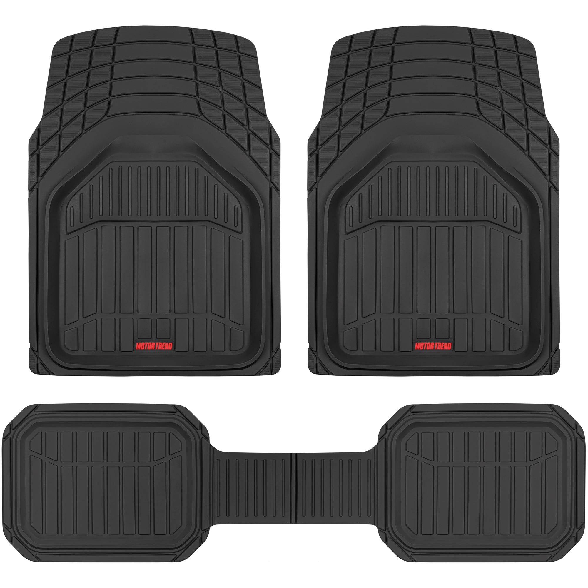 Motor Trend 943-BG FlexTough Defender Car Floor Mats -Next Generation  Deep Dish Heavy Duty Contour Liners for Car SUV Truck & Van-All Weather Protection, Trim to Fit Most Vehicles