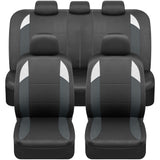 Monaco Seat Covers for Car Full Set, Tri-Tone Front Seat Covers for Cars with Split Rear Bench Back Seat Cover