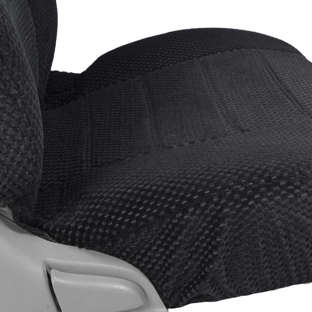 Advanced Performance Car Seat Covers - Instant Install Sideless Fronts + Full Interior Set for Auto (2pc Black Scottsdale)