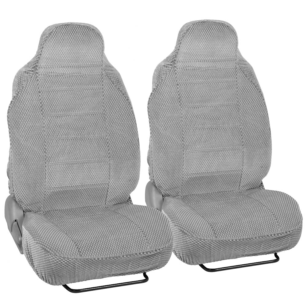 Advanced Performance Car Seat Covers - Instant Install Sideless Fronts + Full Interior Set for Auto (2pc Black Scottsdale)