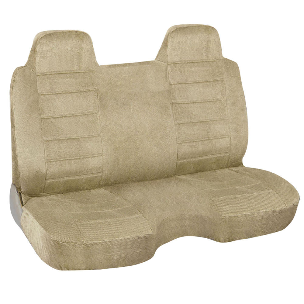 BDK Beige Dotted Cloth Stickshift Regal Design 1Pc Bench Seat Covers for Pickup