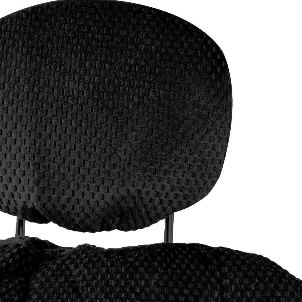 BDK Black Checkered Cloth Scottsdale design Split Bench Cover for SUV VAN TRUCK