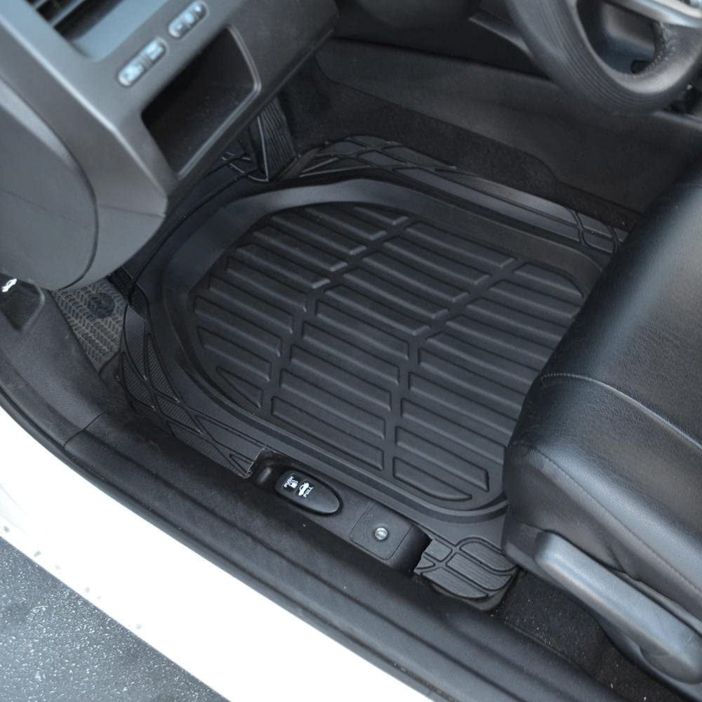 BDK Sharper Image Deep Dish Rubber Floor Mats, Front & Rear for Car Truck & SUV, Thick Heavy Duty Performance, Custom Trimmable, Odorless All Weather Se