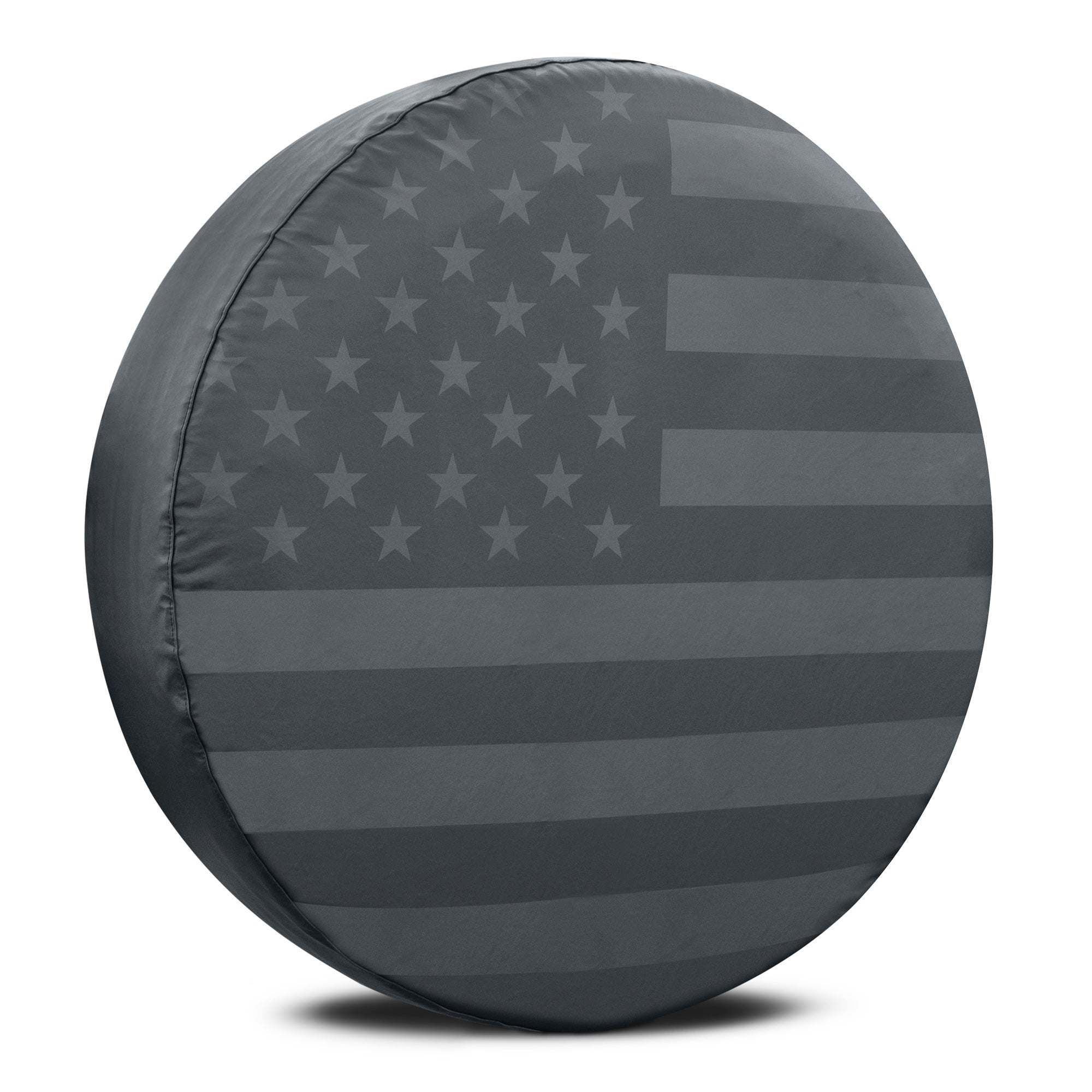 Black & Gray American Flag Spare Tire Cover for 16, 17 Inch Wheels Fits Jeep Wrangler SUVs Campers RV Accessories All Weather Premium Wheel Cover