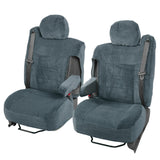 BDK Scottsdale Cloth Front Seat Covers for Trucks SUV Integrated Armrest TS (Black)