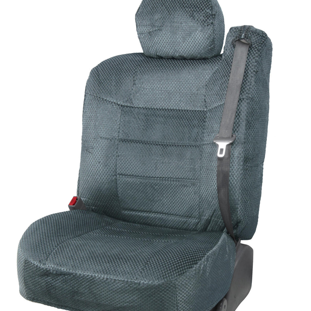 BDK Scottsdale Cloth Front Seat Covers for 99-2010 Ford F150 Truck & SUV - Black