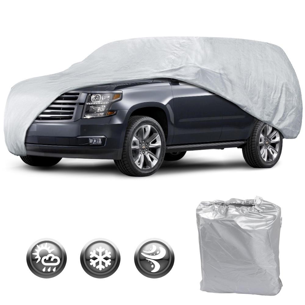 Motor Trend Size XL3 All Season Weather Wear 1-Poly Layer Snow Proof Water Resistant Car Cover (Fits up to 225-Inch), 1 Pack, Gray