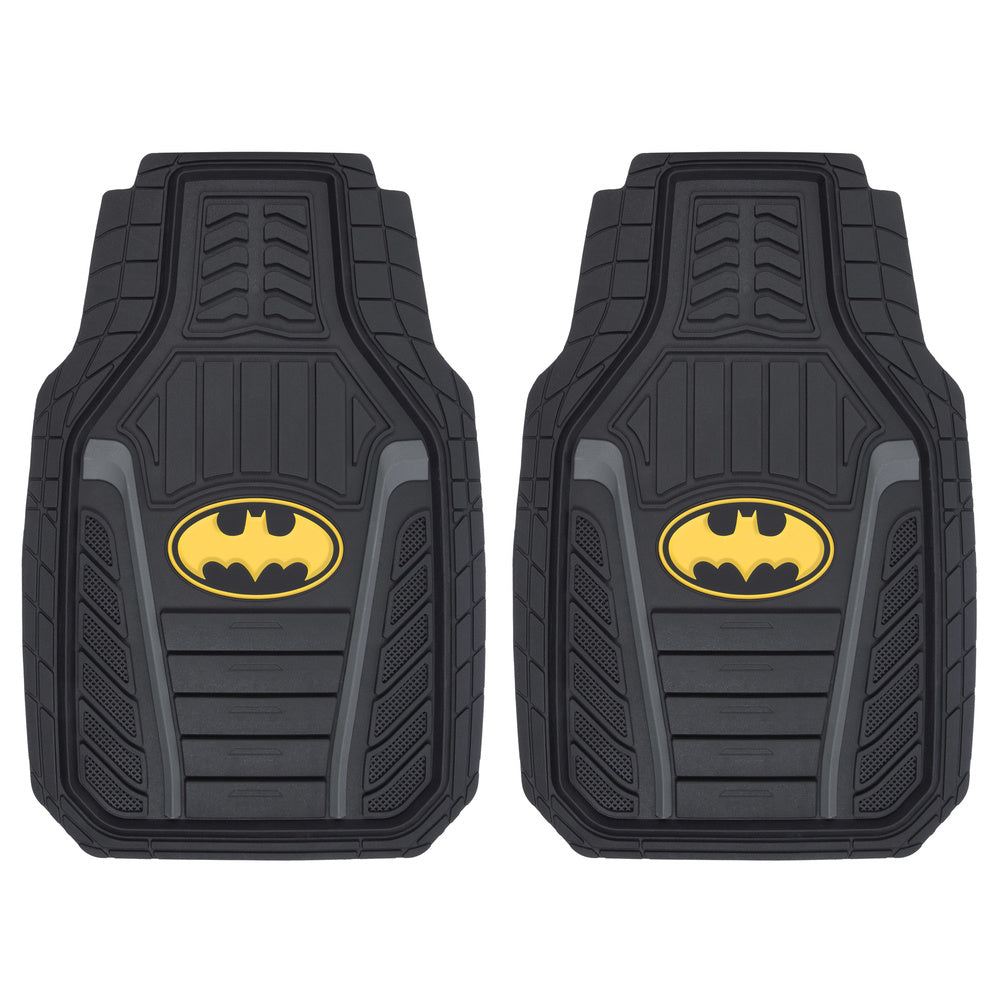 Armored Batman Superhero Car Floor Mats, Officially Licensed Warner Bros DC Comics, All Weather Interior Auto Protection, Heavy Duty Rubber Liners for Car Truck Van SUV