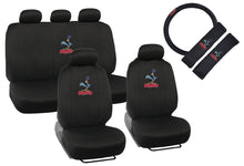 Load image into Gallery viewer, Road Runner Looney Tunes Car Seat Covers Full Front and Rear Set (9pc) - Black/ Blue