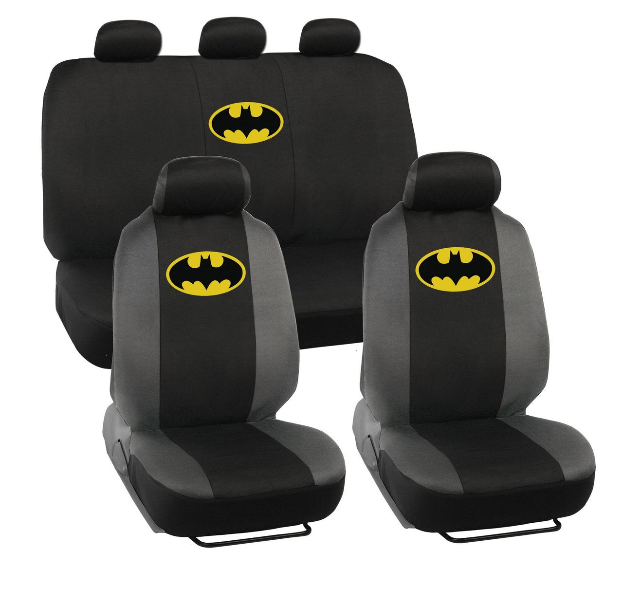 Classic Batman Seat Covers for Car - 9pc Universal Fit - Licensed Interior Accessories