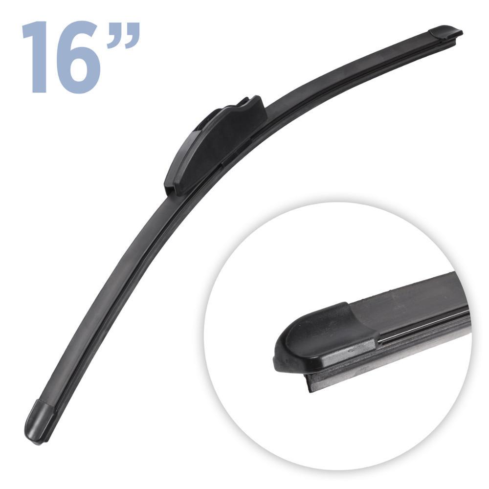 BDK Premium Replacement Windshield Wiper Blades - Bracketless Curved Beam Blade Design - All Season, All Weather, Silent, Streak-Free (16 Inches (1 Piece))